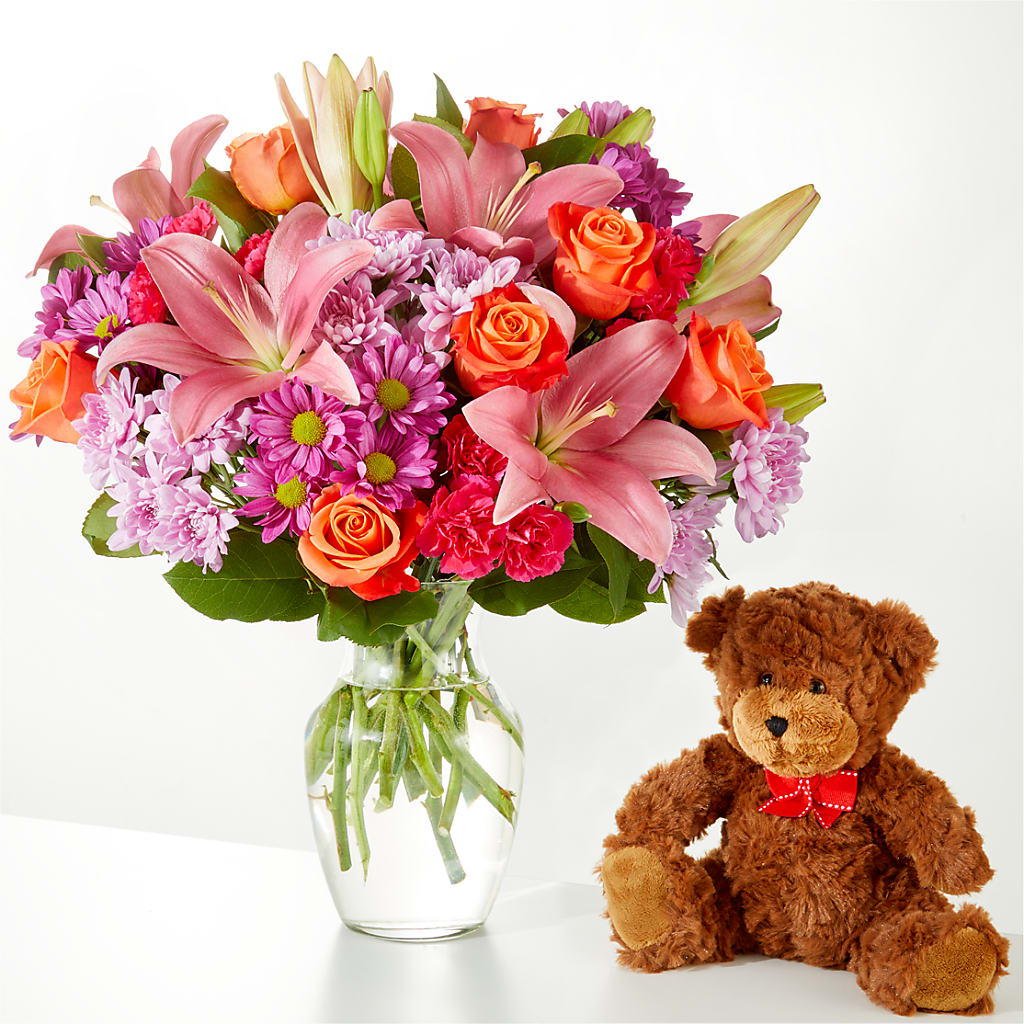 One and Only Bouquet and Bear Bundle – The Rose Boutique, San Antonio TX