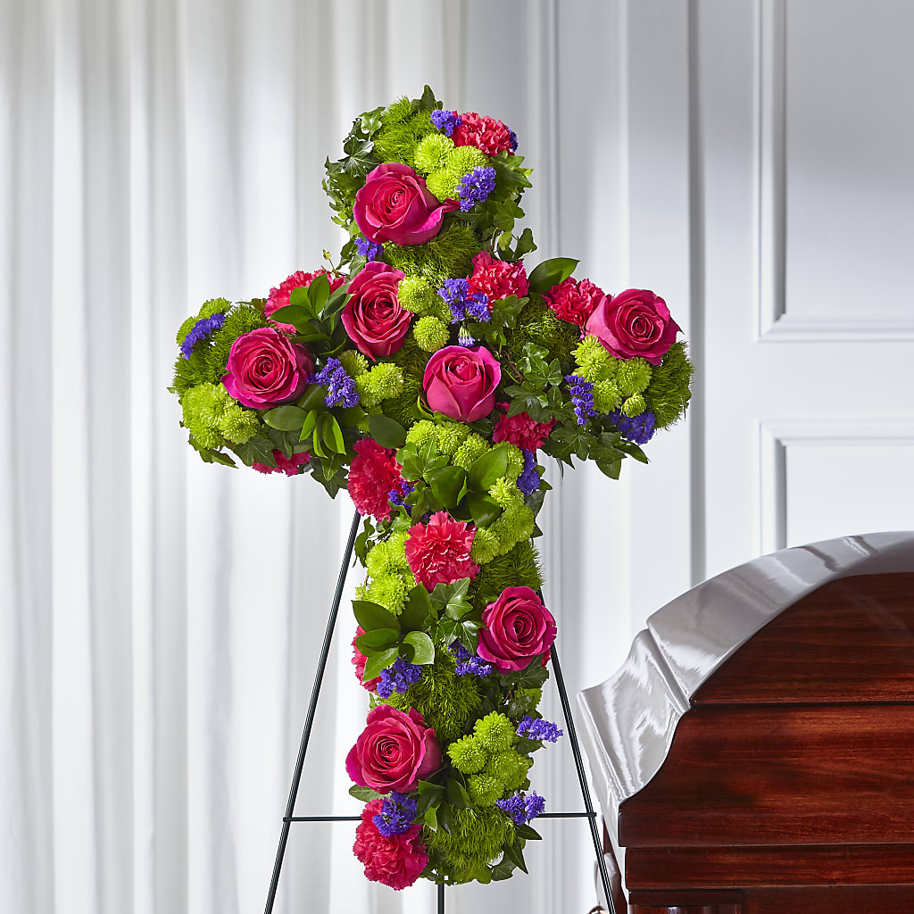 Tribute Rose Floral Cross – The Rose Boutique, San Antonio TX