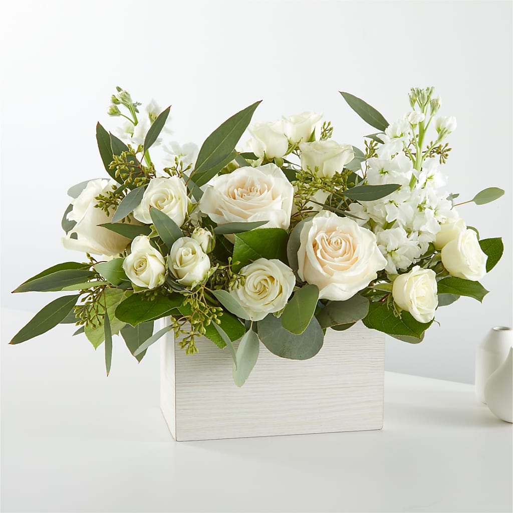Fresh Linen Box Bouquet –  The Rose Boutique, San Antonio TX