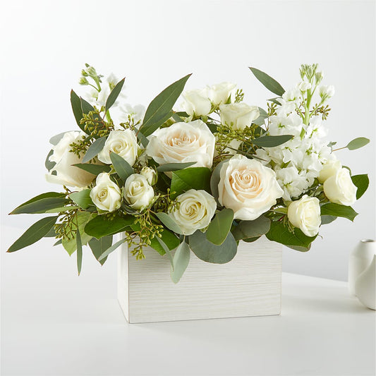 Fresh Linen Box Bouquet –  The Rose Boutique, San Antonio TX