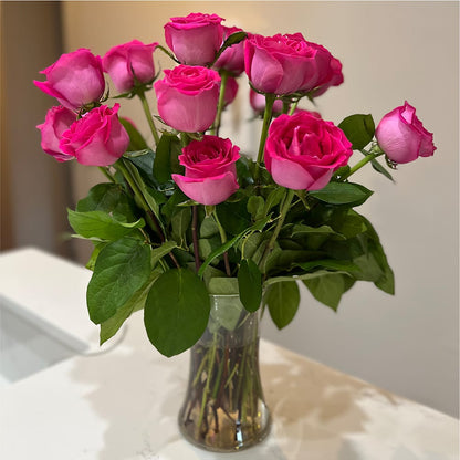 Long Stem Pink Rose Bouquet –  The Rose Boutique, San Antonio TX